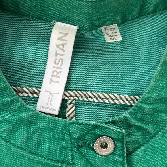 Tristan Casual Chic Emerald Green Denim Jacket - Large - Picture 2 of 10